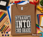 Straight Into 3rd Grade Shirt, First Day of Third Grade Tee, Back to School Student Shirt, Third Grade School Outfit, Kids Classroom Tee