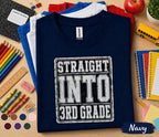 Straight Into 3rd Grade Shirt, First Day of Third Grade Tee, Back to School Student Shirt, Third Grade School Outfit, Kids Classroom Tee