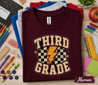 Third Grade Shirt, Retro Third Grade Back to School Tee, First Day of 3rd Grade Shirt, Vintage Lightning Student Shirt, Kids School Outfit
