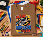 Ready to Explore 3rd Grade Shirt, Astronaut Back to School Tee, First Day of Third Grade Shirt, Space Student Gift, Solar System Kids Tee
