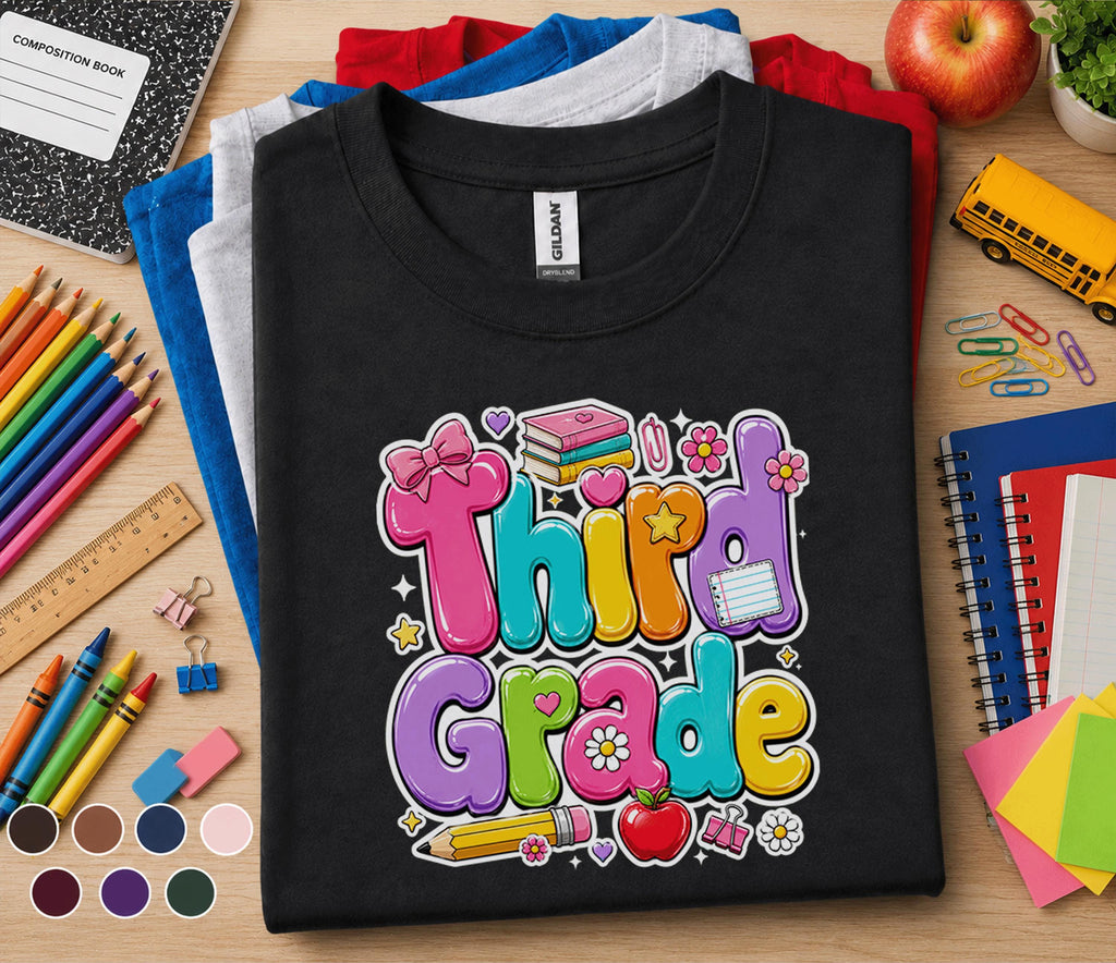 Third Grade Shirt, Cute Back to School Tee