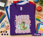 Later Third Grader Shirt, Cute Third Grade Alligator Back to School Shirt, First Day of 3rd Grade Tee, Funny Student Gift for Girls Kids