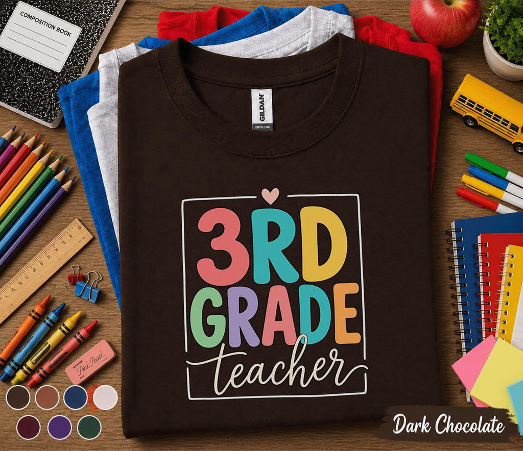3rd Grade Teacher Shirt, Back to School Teacher Tee, Third Grade Teacher Gift, First Day of School Shirt, Elementary School Teacher Apparel
