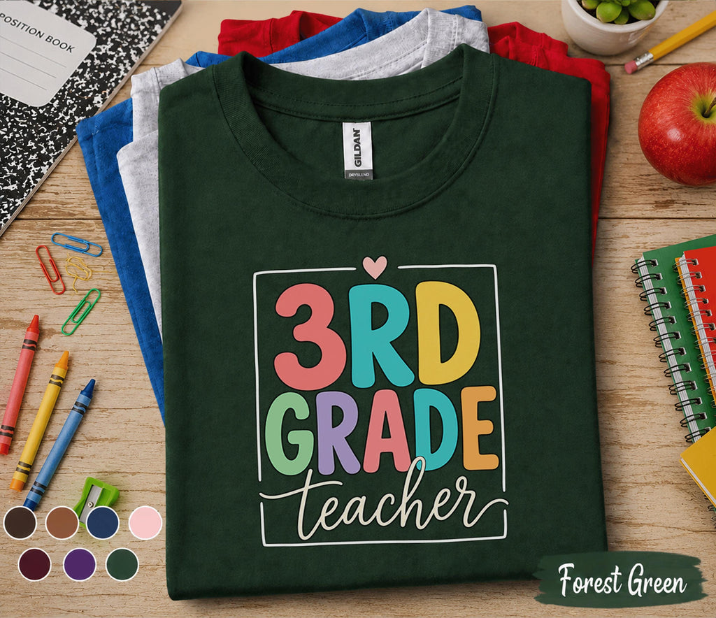 3rd Grade Teacher Shirt, Back to School Teacher Tee, Third Grade Teacher Gift, First Day of School Shirt, Elementary School Teacher Apparel