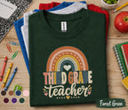 Third Grade Teacher Shirt, Retro Rainbow Back to School Teacher Tee, 3rd Grade Teacher Gift, First Day of School Shirt