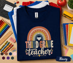 Third Grade Teacher Shirt, Retro Rainbow Back to School Teacher Tee, 3rd Grade Teacher Gift, First Day of School Shirt