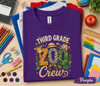 Third Grade Zoo Crew Shirt, Back to School Safari Tee, First Day of 3rd Grade Shirt, Jungle School Outfit, Giraffe Monkey Student Gift