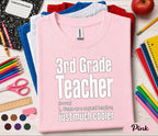 3rd Grade Teacher Shirt, Third Grade Teacher Definition Tee, Funny Elementary School Teacher Gift, Back to School Educator Shirt