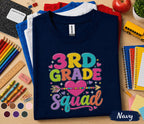 Matching 3rd Grade Squad Shirt, First Day of 3rd Grade Tee, Back to School Shirt, Cute Third Grade Group Outfit, Colorful Heart School Shirt