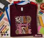 Wild About 3rd Grade Shirt, Leopard Back to School Tee, First Day of Third Grade Shirt, Cute Animal Print 3rd Grader Outfit