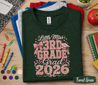 Little Miss 3rd Grade Class of 2026 Shirt, Cute First Day of School Tee for Girls, Glitter Back to School Third Grade Shirt, Student Gift