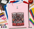 3rd Grade Level Unlocked Shirt, Gamer Back to School Tee, First Day of Third Grade Gaming Shirt, Video Game Controller Student Gift