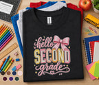 Hello Second Grade Shirt, Cute Back to School Girl Tee