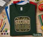 Second Grade Camo Shirt, Back to School Second Grade Tee, First Day of School Camouflage Student Shirt, Military Style Grade 2 Outfit