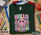 Hello 2nd Grade Shirt, Gifts Teacher Back to School Tee, Girls First Day of Second Grade Shirt, Retro Coquette School Outfit