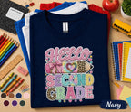 Hello Second Grade Shirt, Cute Coquette Back to School Tee, Teacher First Day of 2nd Grade Shirt, Girls Pencil Bow Student Outfit
