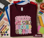 Hello Second Grade Shirt, Cute Coquette Back to School Tee, Teacher First Day of 2nd Grade Shirt, Girls Pencil Bow Student Outfit
