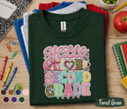 Hello Second Grade Shirt, Cute Coquette Back to School Tee, Teacher First Day of 2nd Grade Shirt, Girls Pencil Bow Student Outfit