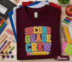 Second Grade Crew Shirt, Teacher First Day of 2nd Grade Tee, Back to School Student Shirt, Group School Crew Outfit, Second Grade Kids Gift