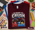 I'm Ready To Crush 2nd Grade Shirt Monster Truck Back to School Tee First Day of Second Grade Kids Gift Funny Truck Student Outfit