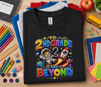 2nd Grade and Beyond Shirt First Day of Second Grade Astronaut Rocket Back to School Tee Space Student Gift Kids Scho...