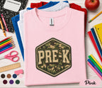 Pre-K Camo Back to School Shirt Preschool Student First Day of Pre-K Tee Camouflage School Outfit Kids Teacher Gift Kindergarten Ready