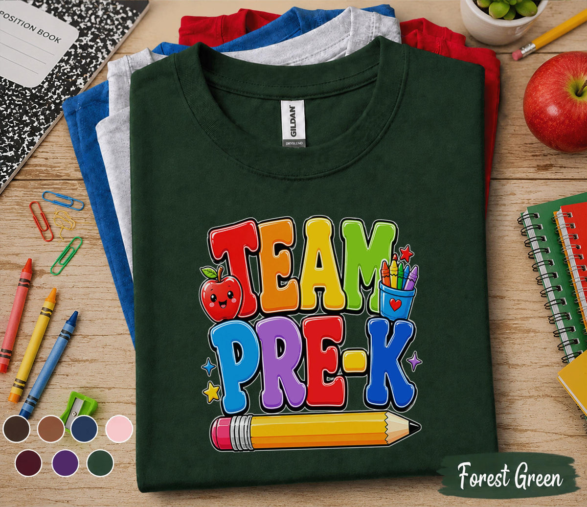 Team Pre-K Shirt Back to School Teacher Student Tee Group Preschool Classroom Outfit Matching First Day of School Kids Teacher Matching Gift