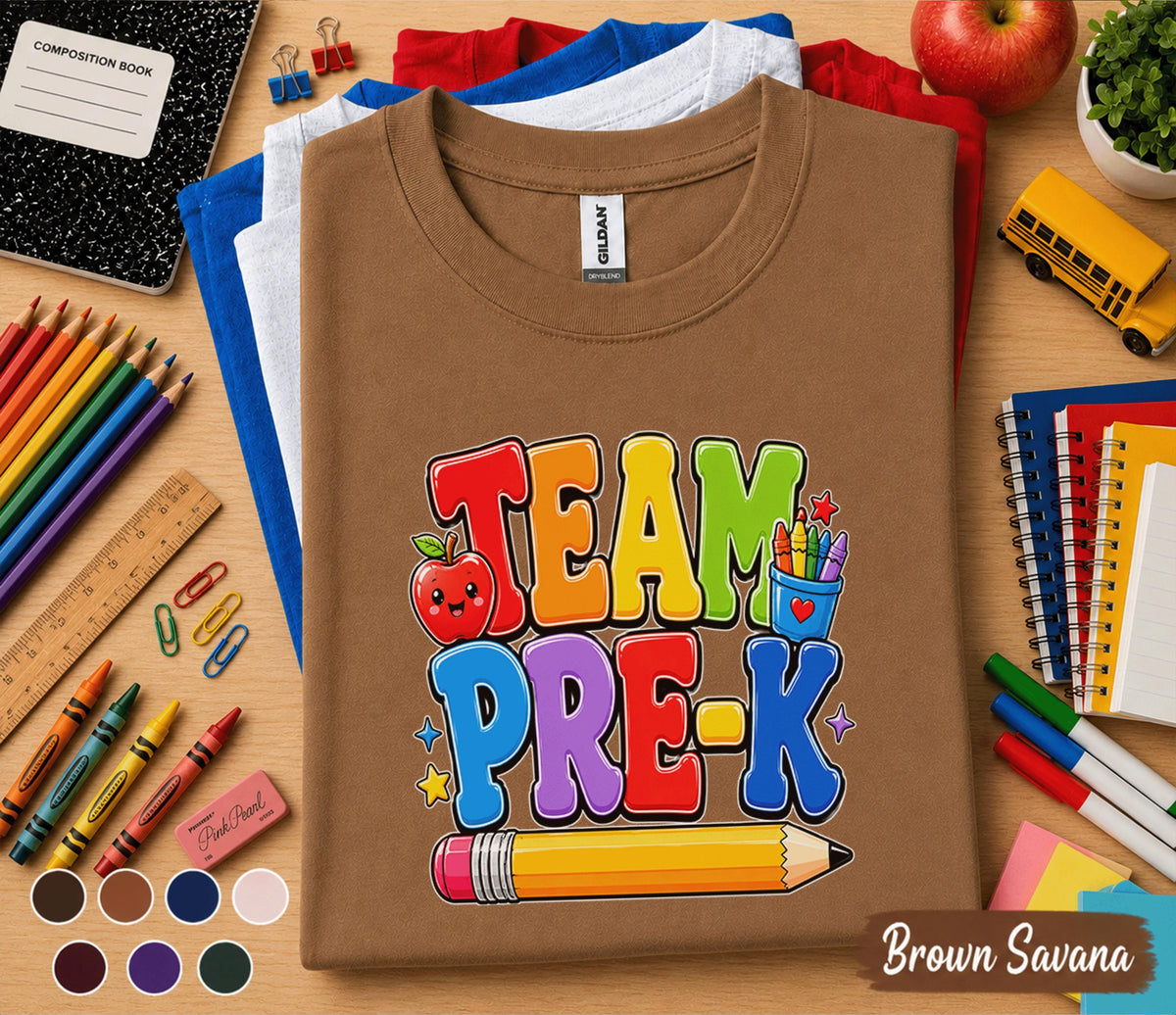 Team Pre-K Shirt Back to School Teacher Student Tee Group Preschool Classroom Outfit Matching First Day of School Kids Teacher Matching Gift