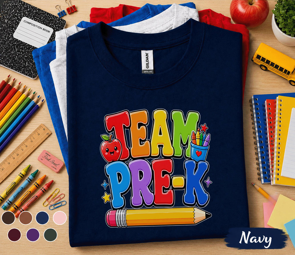 Team Pre-K Shirt Back to School Teacher Student Tee Group Preschool Classroom Outfit Matching First Day of School Kids Teacher Matching Gift