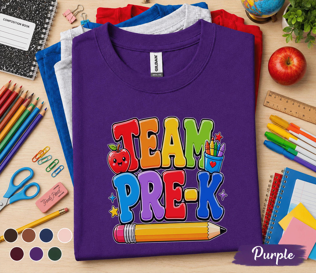 Team Pre-K Shirt Back to School Teacher Student Tee Group Preschool Classroom Outfit Matching First Day of School Kids Teacher Matching Gift