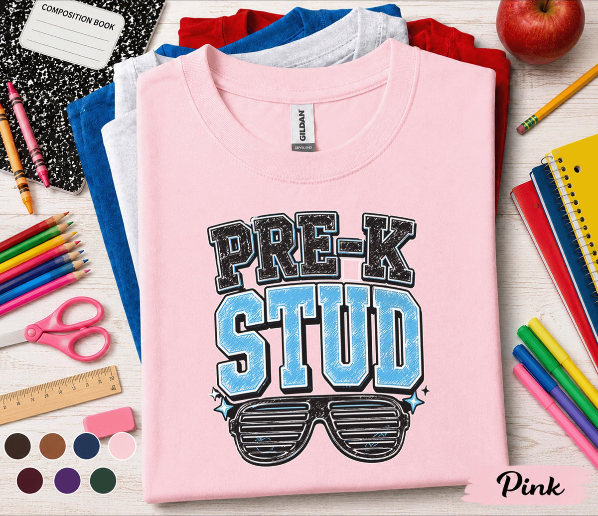 Pre-K Stud Shirt Funny Back to School Shirt First Day of Pre-K Tee Preschool Student Outfit Cool Kids School Shirt Preschool Gift Idea