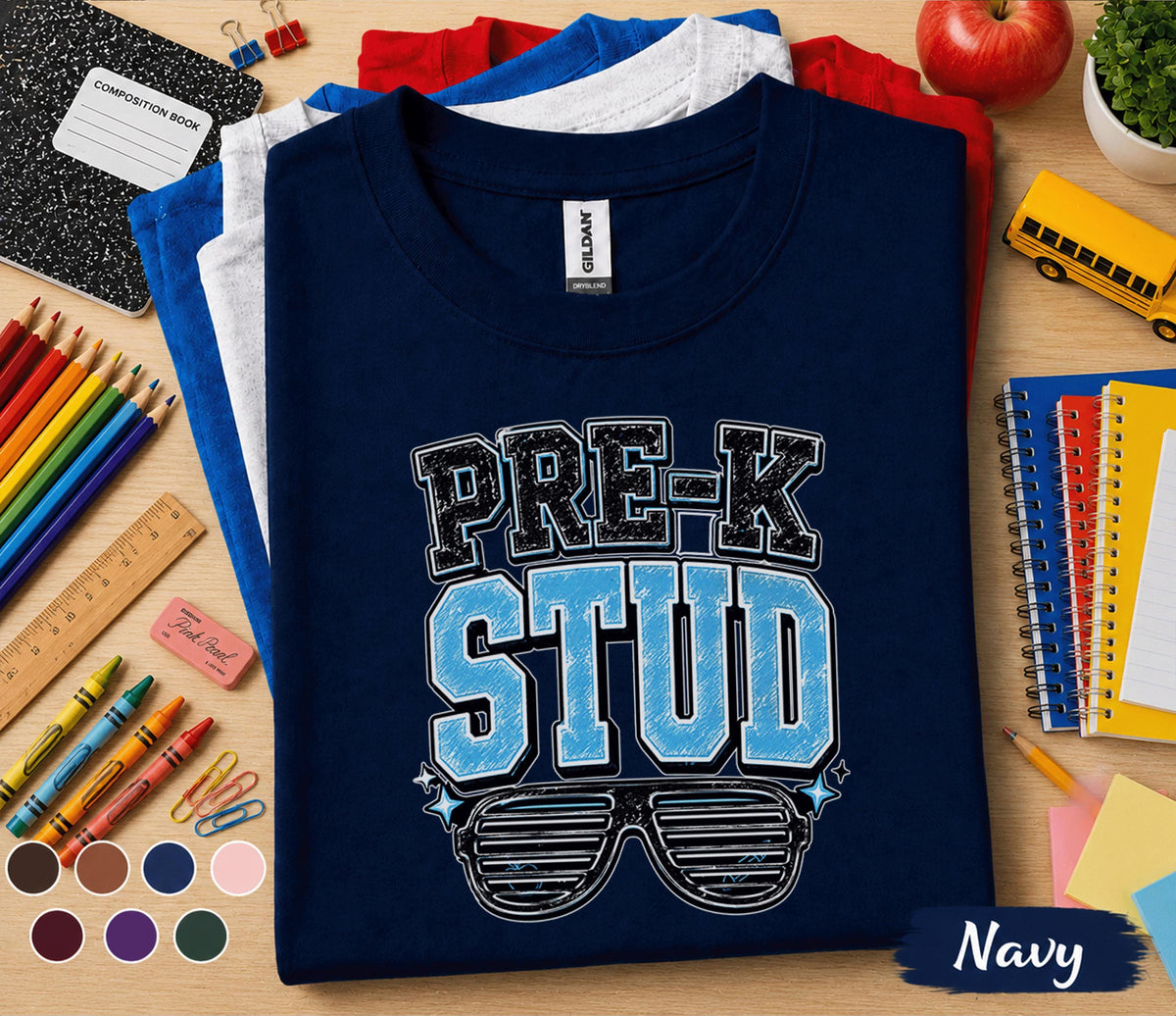 Pre-K Stud Shirt Funny Back to School Shirt First Day of Pre-K Tee Preschool Student Outfit Cool Kids School Shirt Preschool Gift Idea