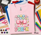 First Day of Pre-K Shirt Cute Pink Bow Back to School Tee Teacher Preschool Girl First Day Outfit Kindergarten Ready Student Gift for Girls