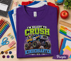 I'm Ready to Crush Kindergarten Shirt Monster Truck Back to School Tee First Day of Kindergarten Shirt Boys School Outfit Kids Gift