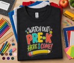 Watch Out Pre-K Here I Come Shirt First Day of Pre K Tee Back to School Shirt Preschool Toddler Outfit Kindergarten R...