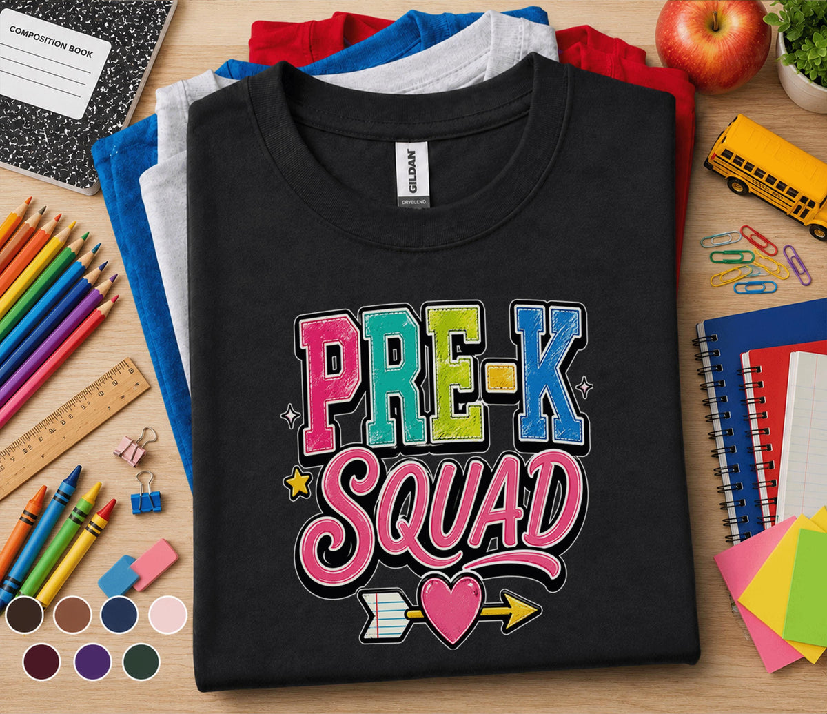 Pre-K Squad Shirt First Day of Pre K Shirt Group Back to School Kids Tee Preschool Matching Shirt Cute Toddler School...