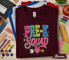 Pre-K Squad Shirt First Day of Pre K Shirt Group Back to School Kids Tee Preschool Matching Shirt Cute Toddler School Outfit Classroom Gift