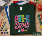 Pre-K Squad Shirt First Day of Pre K Shirt Group Back to School Kids Tee Preschool Matching Shirt Cute Toddler School Outfit Classroom Gift