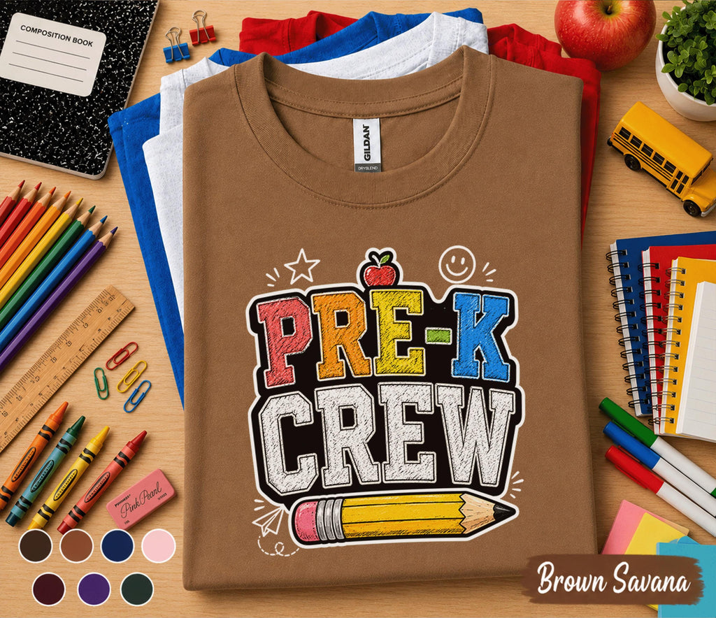 Group Pre-K Crew Shirt First Day of Pre-K Tee Matching Back to School Preschool Student Shirt Kids Classroom Outfit Gift for Boys Girls