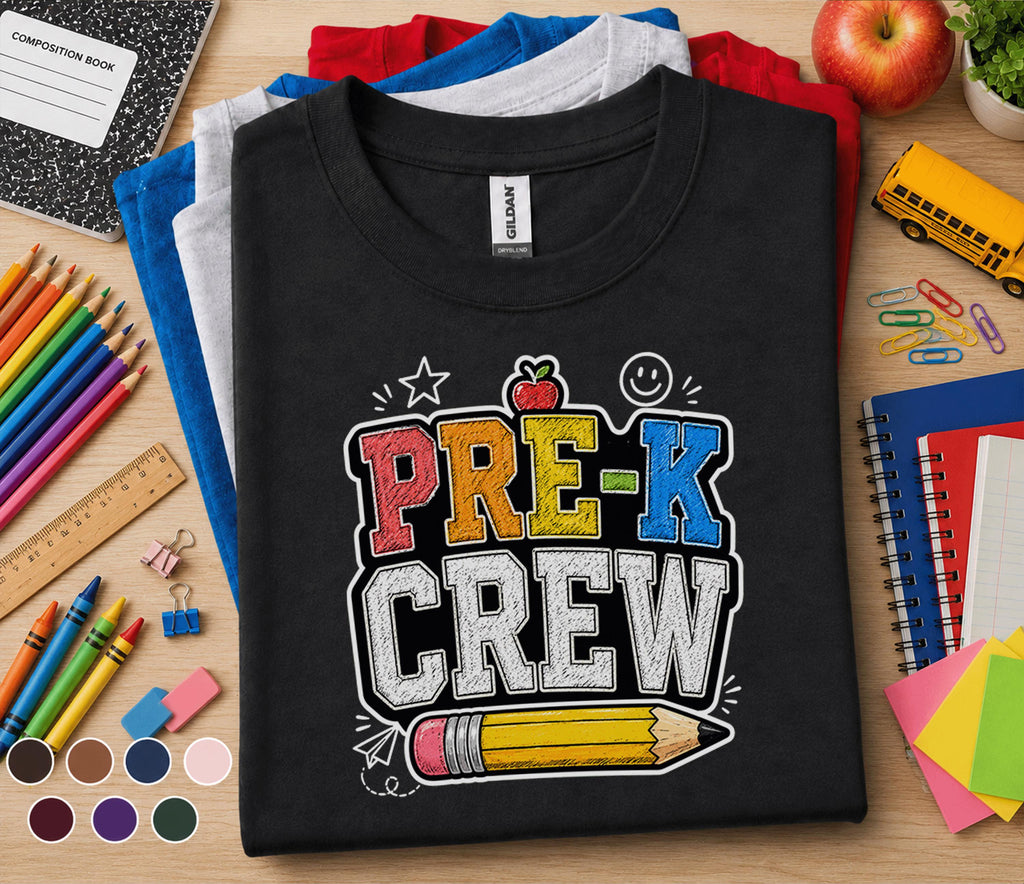Group Pre-K Crew Shirt First Day of Pre-K Tee Matching Back to School Preschool Student Shirt Kids Classroom Outfit G...