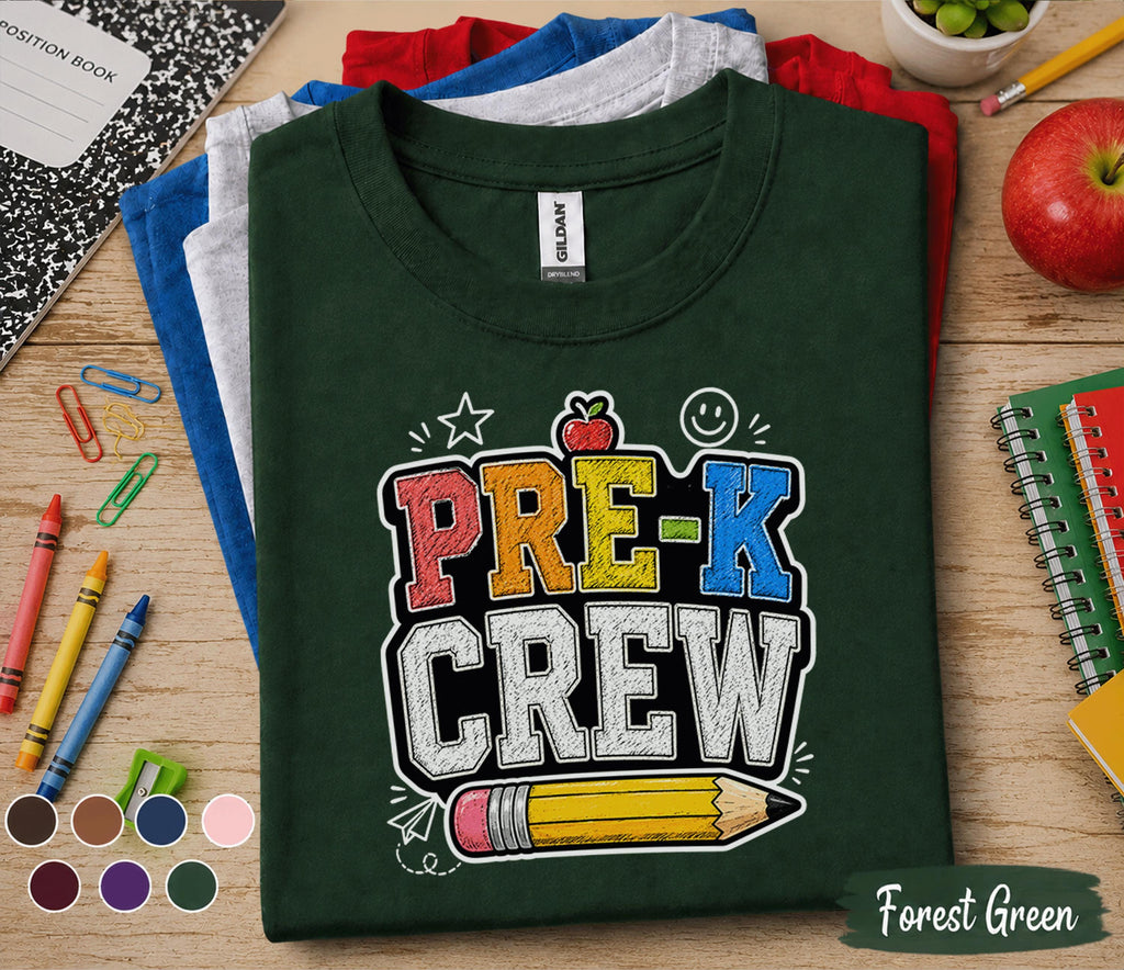 Group Pre-K Crew Shirt First Day of Pre-K Tee Matching Back to School Preschool Student Shirt Kids Classroom Outfit Gift for Boys Girls
