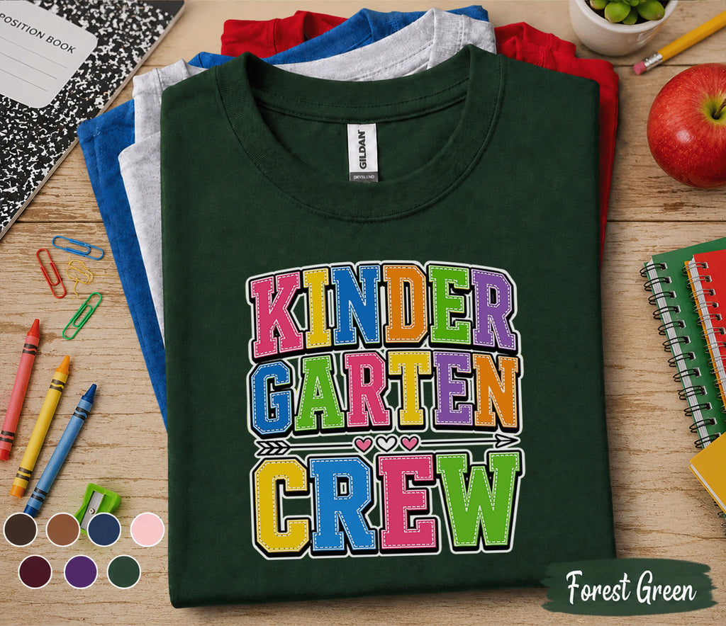 Kindergarten Crew Shirt Group Back to School Tee First Day of Kindergarten Teacher Student Class Matching Shirt Kids School Team Gift Idea