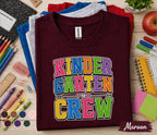Kindergarten Crew Shirt Group Back to School Tee First Day of Kindergarten Teacher Student Class Matching Shirt Kids School Team Gift Idea