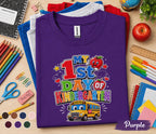 My 1st Day of Kindergarten Shirt First Day of School Tee Cute School Bus Apple Back to School Kids Student Outfit Kindergarten Gift