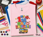 My 1st Day of Kindergarten Shirt First Day of School Tee Cute School Bus Apple Back to School Kids Student Outfit Kindergarten Gift