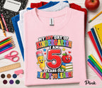 My 1st Day of Kindergarten I Am 5 Years Old Ready to Learn Shirt First Day of School Tee Cute Kids Back to School Gift for Boys Girls