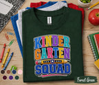 Kinder Garten Squad Shirt Colorful Back to School Tee First Day of Kindergarten Student Shirt Cute Kids School Outfit Gift for Boys Girls