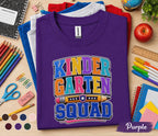 Kinder Garten Squad Shirt Colorful Back to School Tee First Day of Kindergarten Student Shirt Cute Kids School Outfit Gift for Boys Girls
