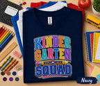 Kinder Garten Squad Shirt Colorful Back to School Tee First Day of Kindergarten Student Shirt Cute Kids School Outfit Gift for Boys Girls