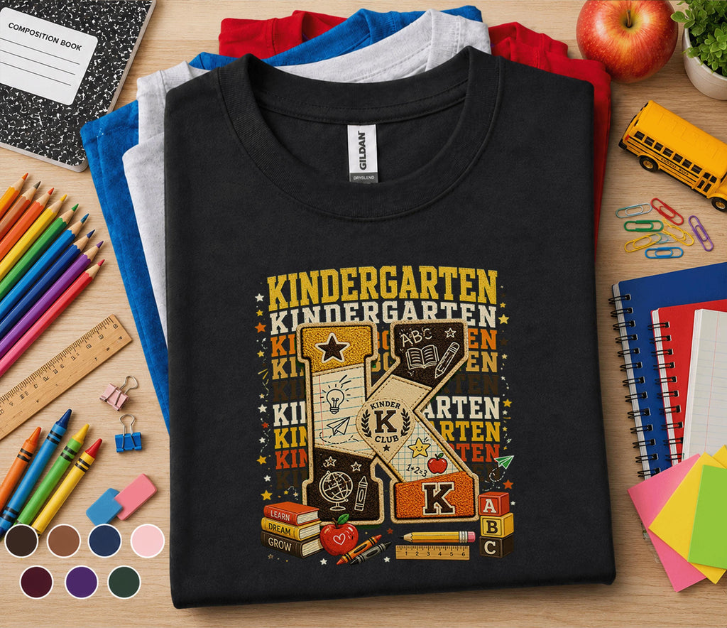 Kindergarten Shirt Back to School Teacher Student Tee First Day of Kindergarten Shirt School Supplies Classroom Gift